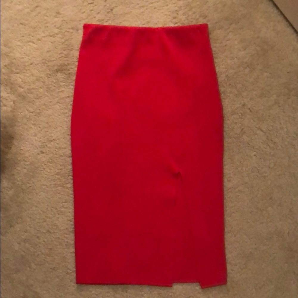 Red bodycon skirt